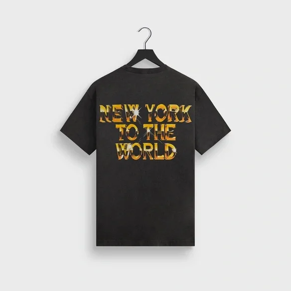 Kith for New York Knicks Gold Vintage Jones Tee Black Cotton T-Shirt Size XL